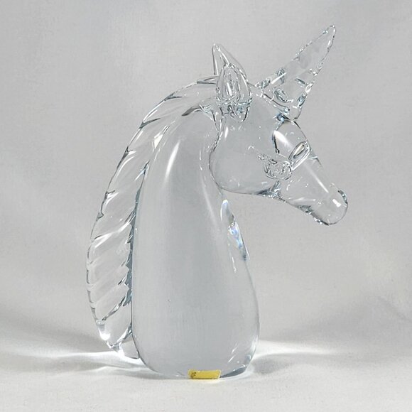 Unicorn Figurine Large Glass Paperweight Mythical Decor Whimsical Art Figure 6½" - Picture 3 of 10